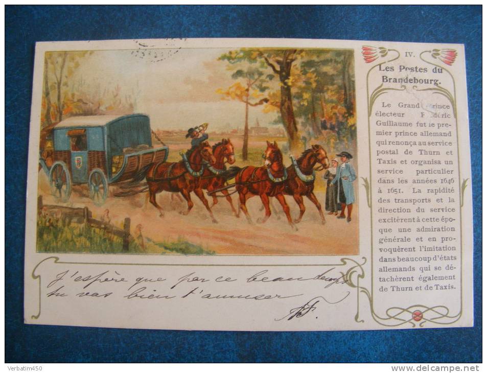 CP....IV....POSTE.. LES POSTES  DE BRANDEBOURG. .PRECURSEUR 1901 - Postal Services