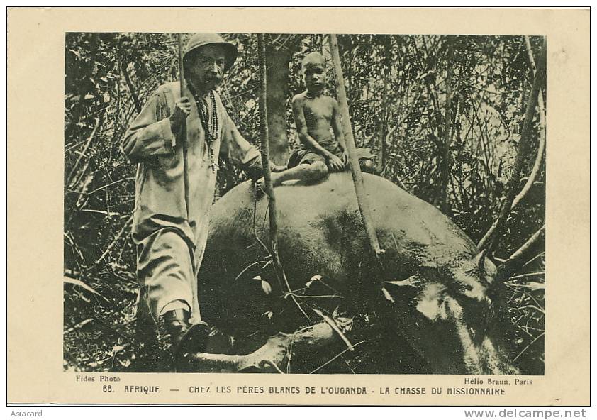 Uganda Chasse A L' Hippopotame Hippopotamus Hunting No 66 Pere Blanc Et Enfant Nu - Uganda