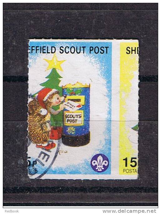 RB 908 - GB Perforation Error Cinderella Stamp - Sheffield Scout Post - Yorkshire - Scouting Theme - Cinderelas
