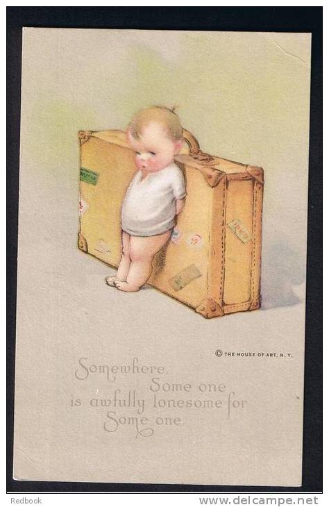 RB 908 - 1920 Comic Postcard - Lonely Child With Suitcase USA - Fumetti