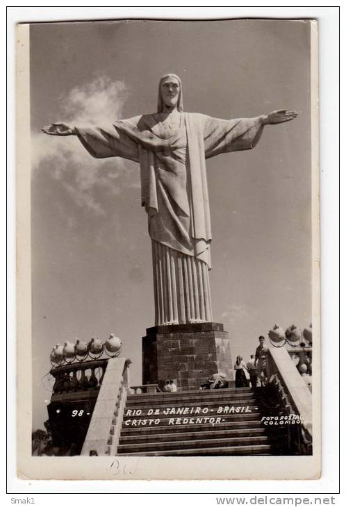 AMERICA BRAZIL RIO DE JANEIRO MONUMENT TO CHRIST REDENTOR Nr. 98 OLD POSTCARD 1962. - Rio De Janeiro