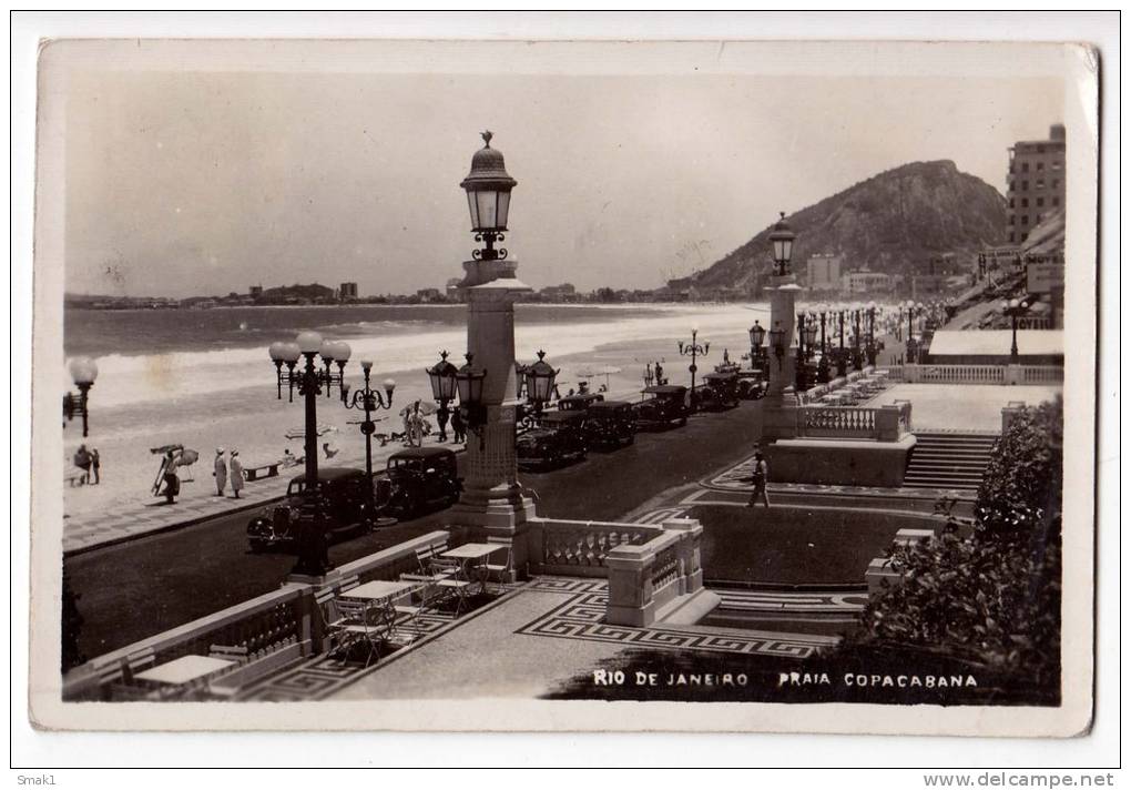 AMERICA BRAZIL RIO DE JANEIRO THE COPACABANA BEACH OLD POSTCARD 1939. - Rio De Janeiro