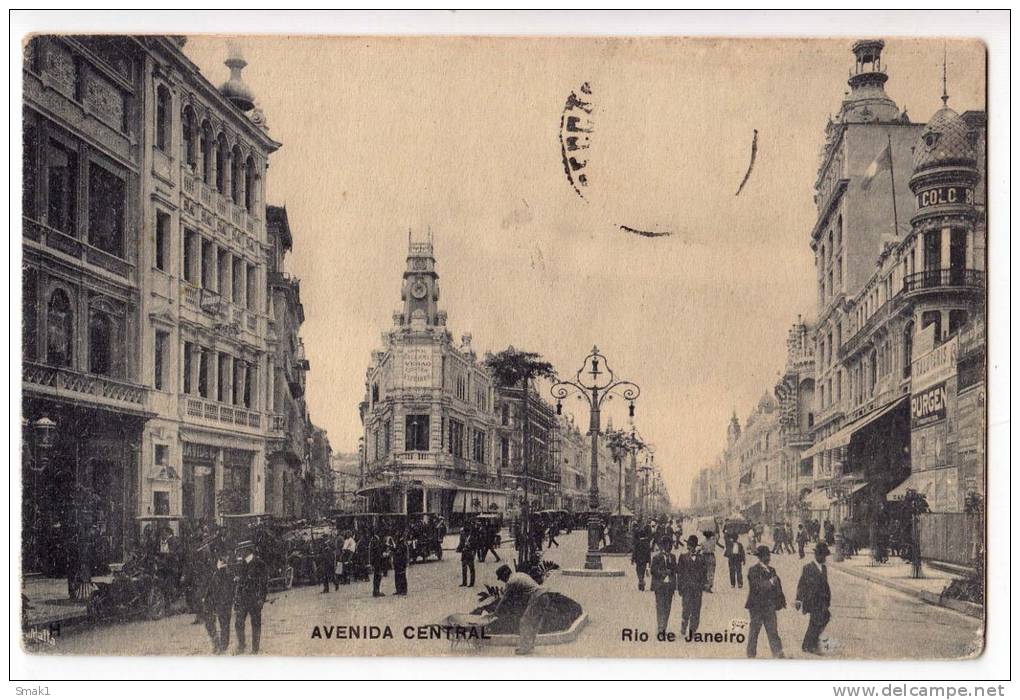 AMERICA BRAZIL RIO DE JANEIRO THE CENTRAL AVENUE OLD POSTCARD - Rio De Janeiro