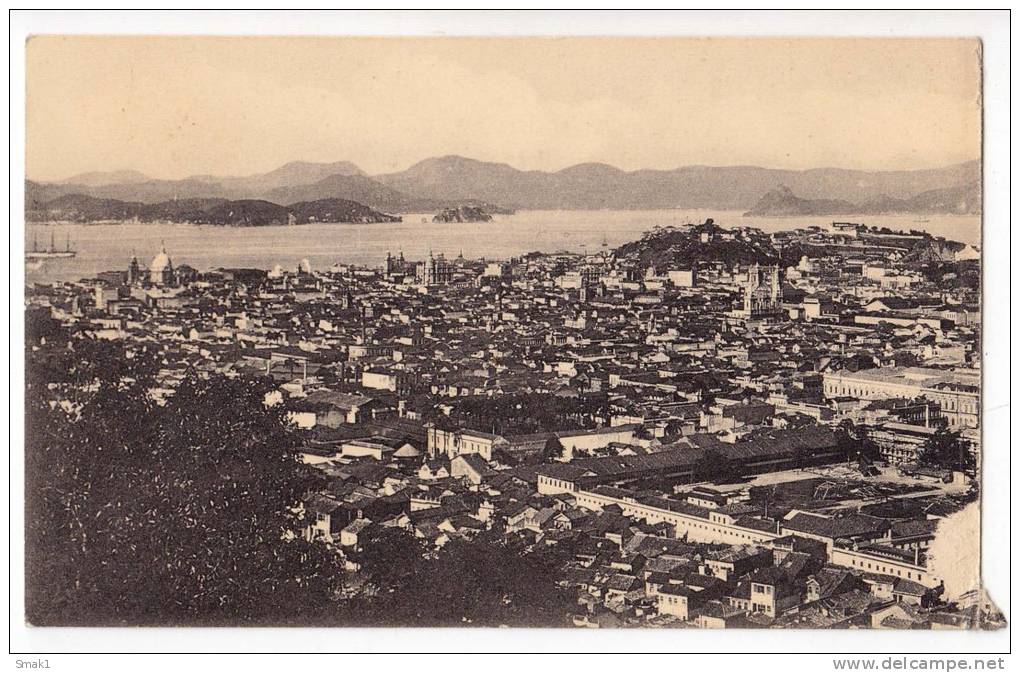 AMERICA BRAZIL RIO DE JANEIRO PANORAMA PARTLY DAMAGED AT FRONT OLD POSTCARD - Rio De Janeiro