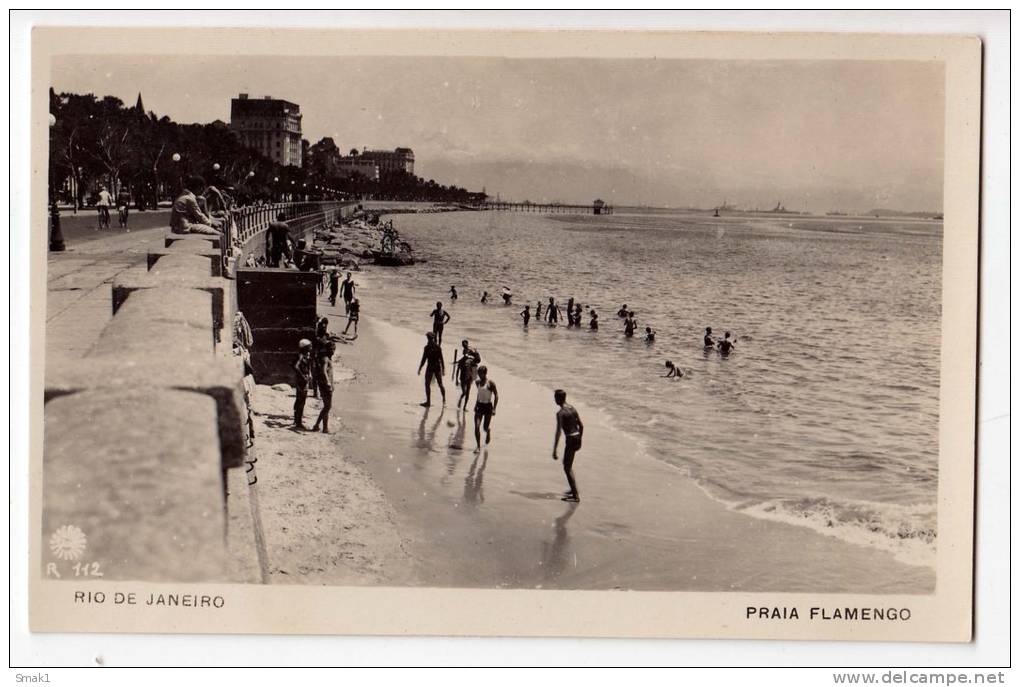 AMERICA BRAZIL RIO DE JANEIRO THE FLAMENGO BEACH Nr. 112 OLD POSTCARD - Rio De Janeiro