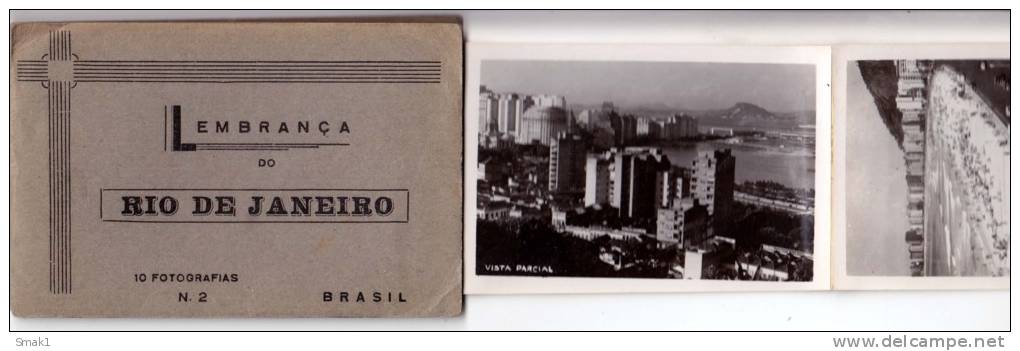 AMERICA BRAZIL RIO DE JANEIRO ALBUM WITH 10 FOTOS OF CITY AREAS OLD POSTCARD - Rio De Janeiro