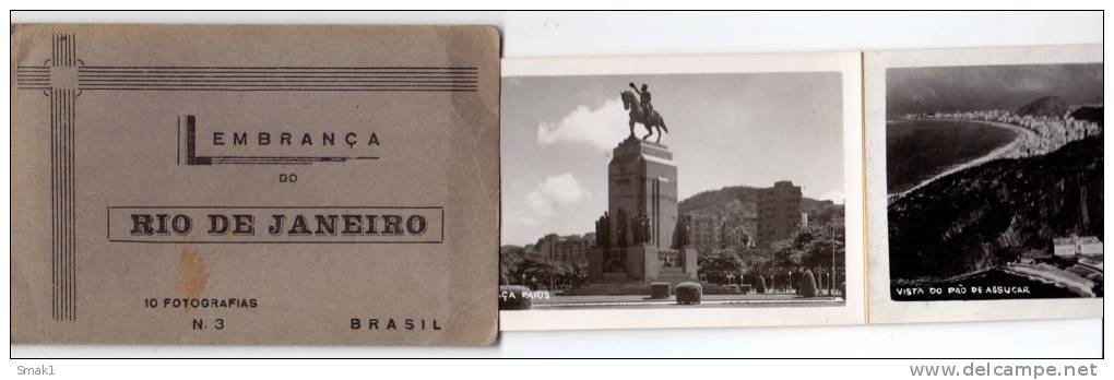 AMERICA BRAZIL RIO DE JANEIRO ALBUM WITH 10 FOTOS OF CITY AREAS OLD POSTCARD - Rio De Janeiro