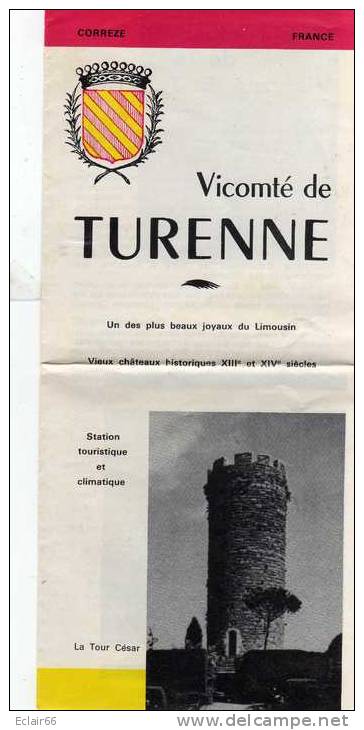 TURENNE Vicomté De TURENNE     Document  Du Syndicat D'initiative   état Impeccable Voir Scanne 3 Pages - Limousin