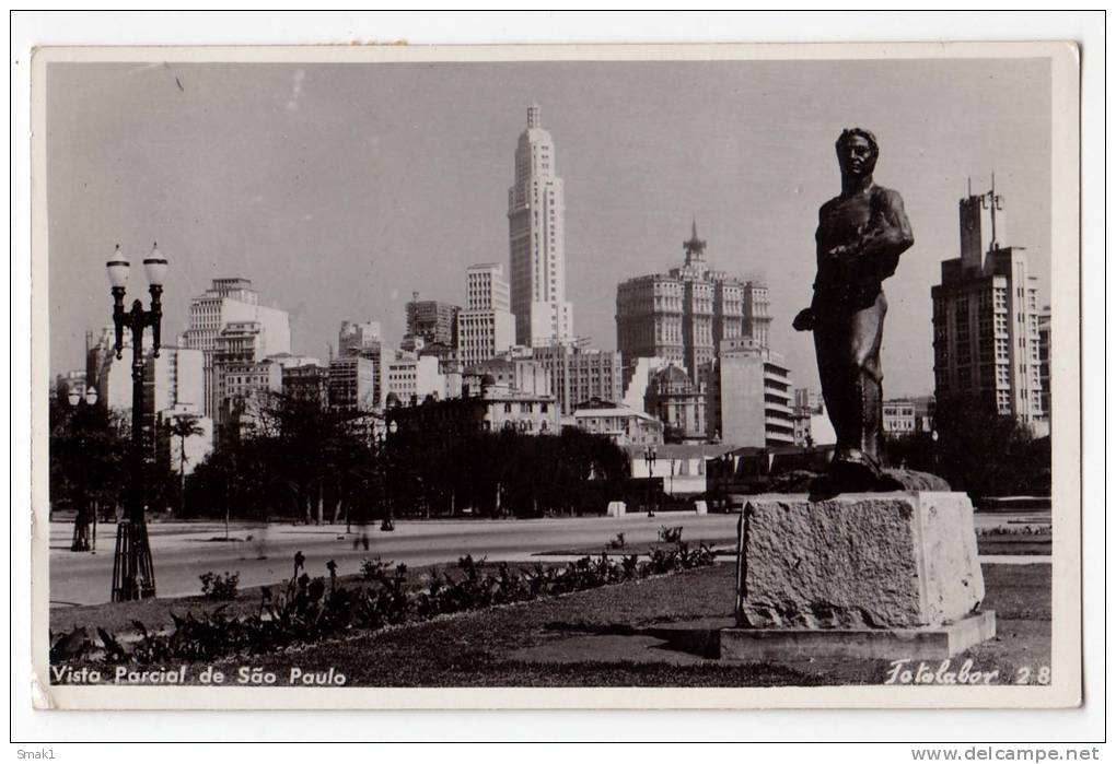 AMERICA BRAZIL SAO PAOLO THE PARTIAL VIEW THE MONUMENT Nr. 28 OLD POSTCARD - São Paulo