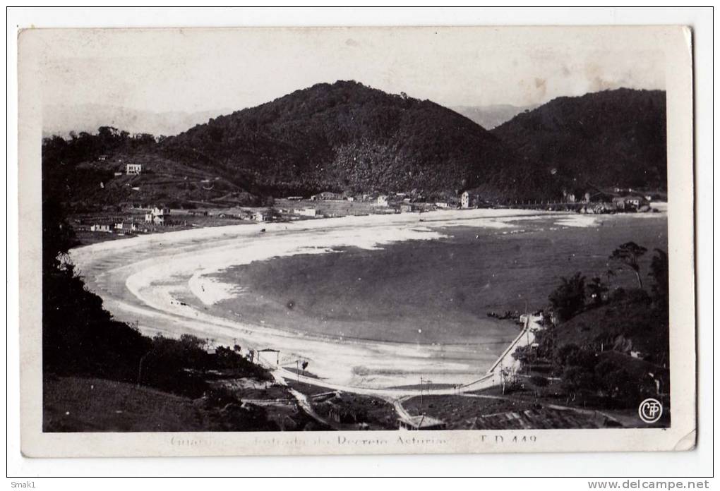 AMERICA BRAZIL SAO PAOLO SANTOS THE BEACH OLD POSTCARD 1937. - São Paulo