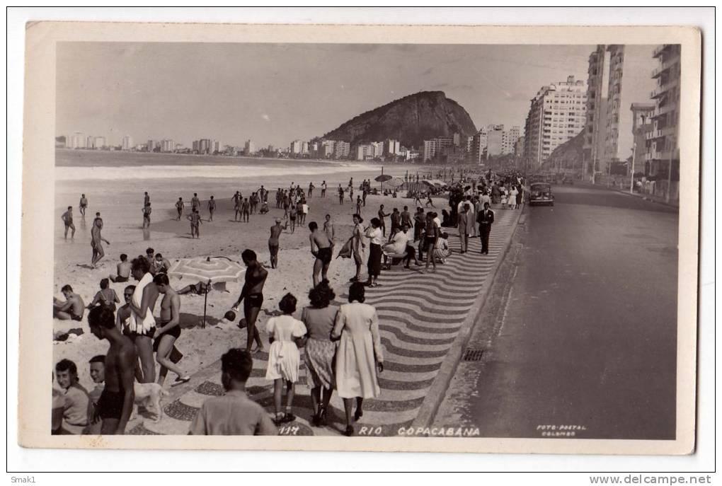 AMERICA BRAZIL RIO DE JANEIRO THE COPACABANA BEACH Nr. 117 OLD POSTCARD - Rio De Janeiro