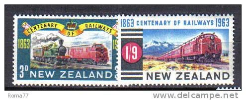 ZEL125 - NUOVA ZELANDA 1963 ,  Yvert Serie 417/418  ***  Railways - Nuovi