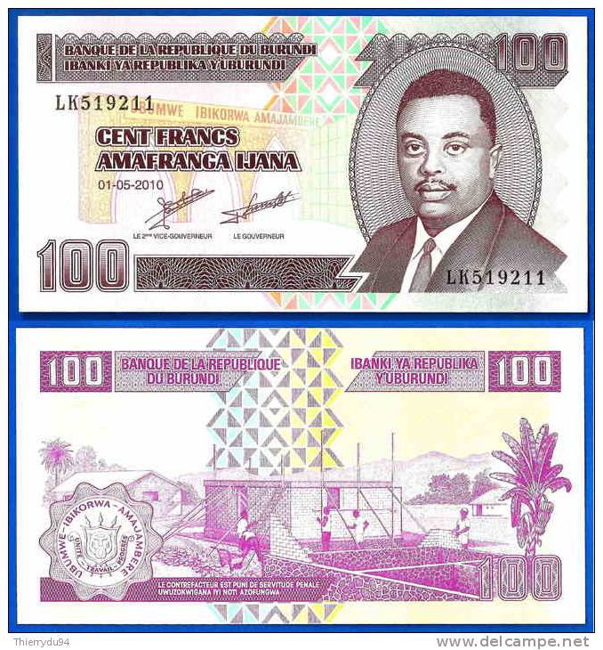 Burundi 100 Francs 2010 Neuf Uncirculated Frcs Frc Low Shipping Paypal Skrill OK! - Burundi