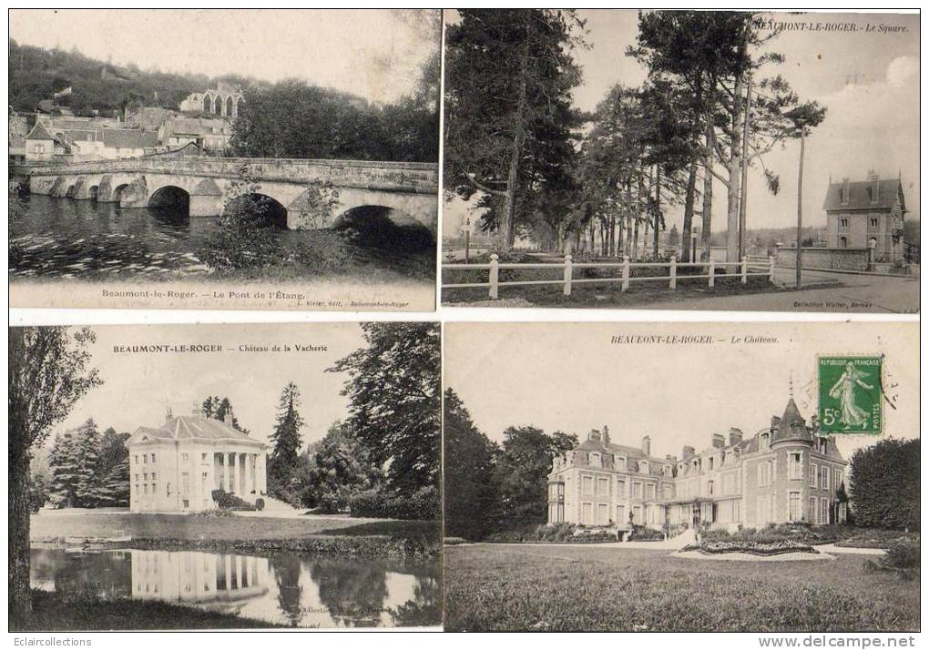 Beaumont Le Roger   27  Lot De  4 Cartes  ( Voir Scan) - Beaumont-le-Roger