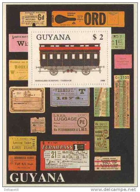 Guyana 1989 B 33 - Mi 2475 ** Hernalser Sleeping-carriage / Hernalser-Schlafwagen - Treinen