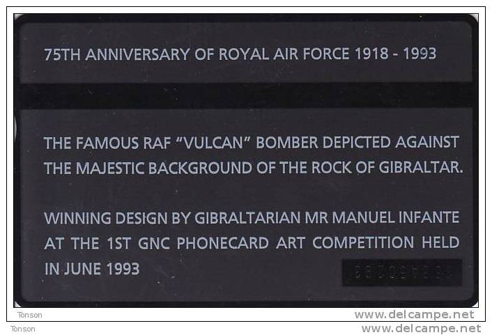 Gibraltar, GIB-28, 75th Anniversary Of The Raf Collectors Ed., Airplane, 2 Scans. - Gibilterra