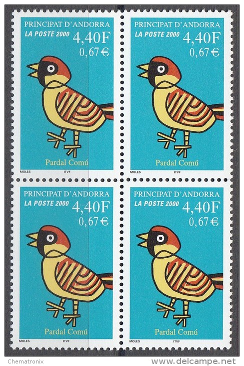 Andorra 2000 - Yvert: 526, 527, 533, 534  - Bloques De 4 -  ** MNH - Unused Stamps