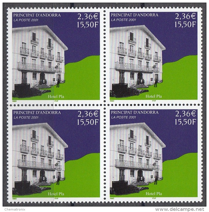 Andorra 2001 - Yvert: 550, 551, 552, 553  - Bloques De 4 -  ** MNH - Unused Stamps