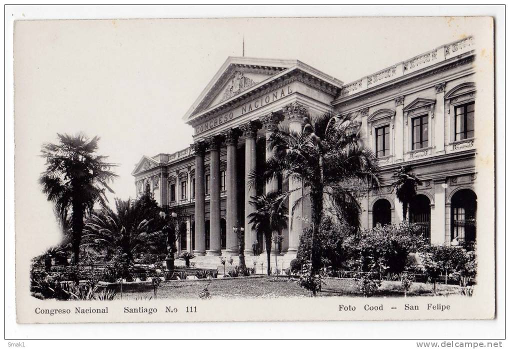 AMERICA CHILE SANTIAGO THE NATIONAL CONGRESS BUILDING Nr. 111 OLD POSTCARD - Cile