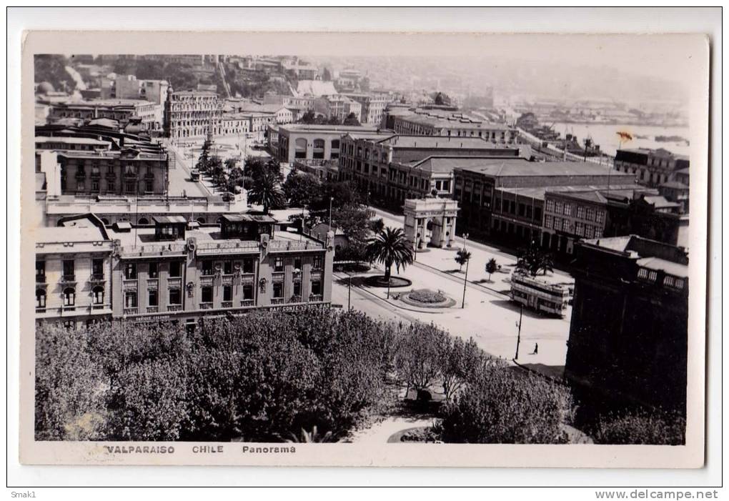 AMERICA CHILE VALPARAISO PANORAMA OLD POSTCARD - Chili