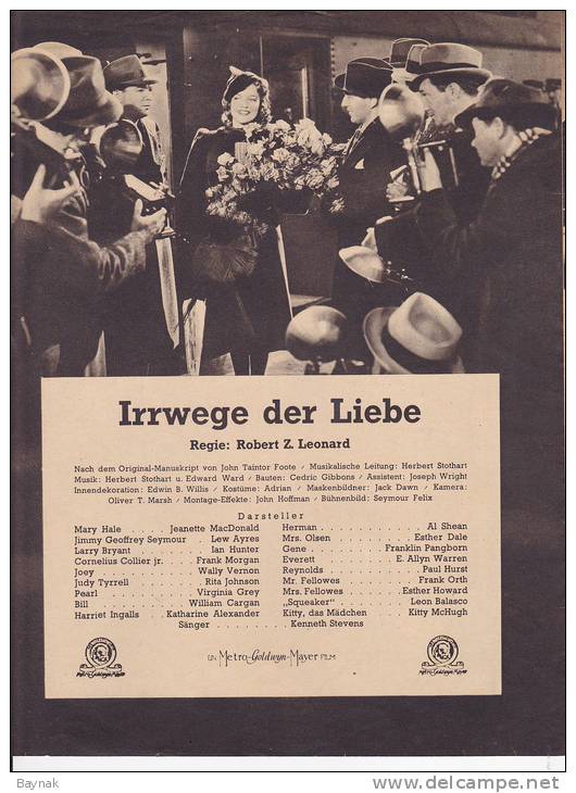 DEUTSCHLAND    -   FILM - KURIER  --   IRRWEGE DER LIEBE   -  MIT    LEW  AYRES  -  Nr. 3013 - Magazines