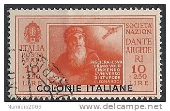 1932 EMISSIONI GENERALI USATO DANTE POSTA AEREA 10 LIRE - RR11150 - Emissions Générales