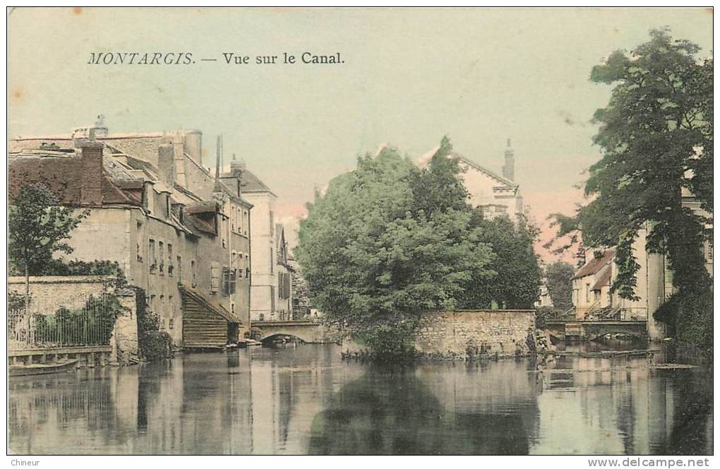 MONTARGIS  VUE SUR LE CANAL CARTE COLORISEE - Montargis