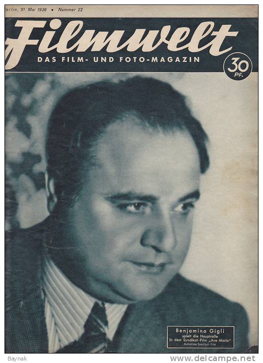 FILMWELT  --  DAS FILM UND FOTO - MAGAZIN  -  1936  --  32 PAGES - Magazines