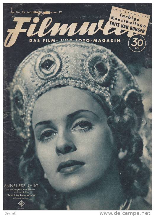 FILMWELT  --  DAS FILM UND FOTO - MAGAZIN  -  1939  --  32 PAGES -  WEHRMACHT IN BRUN,  BOHMEN, REKLAME.... - Magazines
