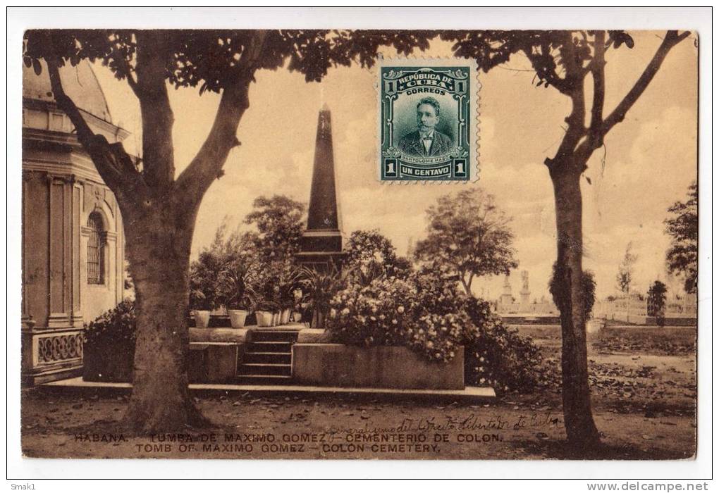 AMERICA ANTILLES CUBA HABANA TOMB OF MAXIMO GOMEZ - COLON CEMETERY OLD POSTCARD - Cuba