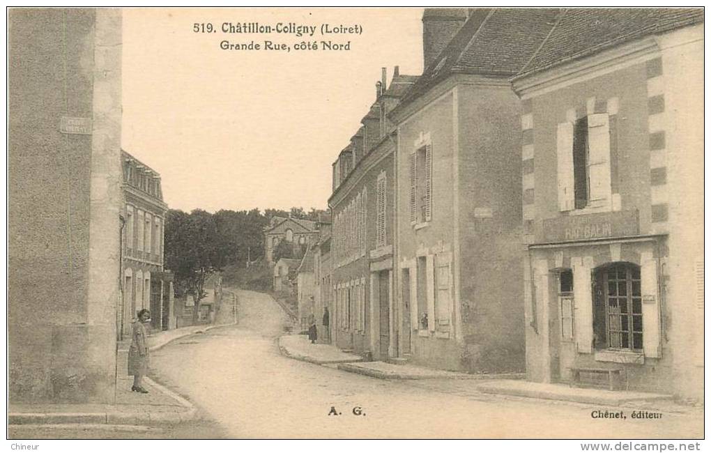 CHATILLON COLOGNY GRANDE RUE COTE NORD RUE JEAN JAURES A HAUTEUR PLACE COLIGNY - Chatillon Coligny
