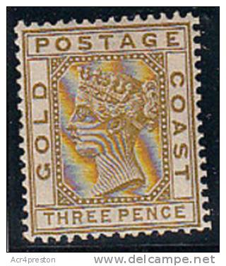 C5002a GOLD COAST 1885, SG13 QV 3d Definitive Lightly Mounted Mint (cv = £16) - Gold Coast (...-1957)