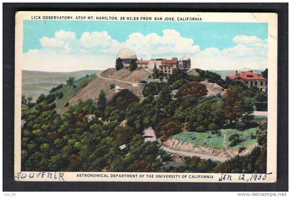 130162 / LICK OBSERVATORY ATOP MT. HAMILTON , 26 MILES FROM SAN JOSE 1935 , CALIFORNIA United States Etats-Unis USA - San Jose