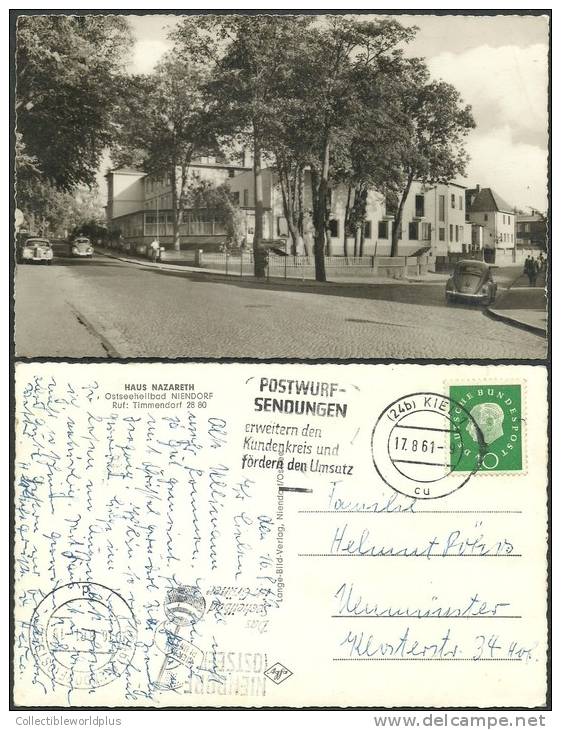 POST CARD GERMANY POST KARTEN - HAUS NAZARETH OSTSEEHEILBAD NIENDORF 1961 - POST CARD - Timmendorfer Strand