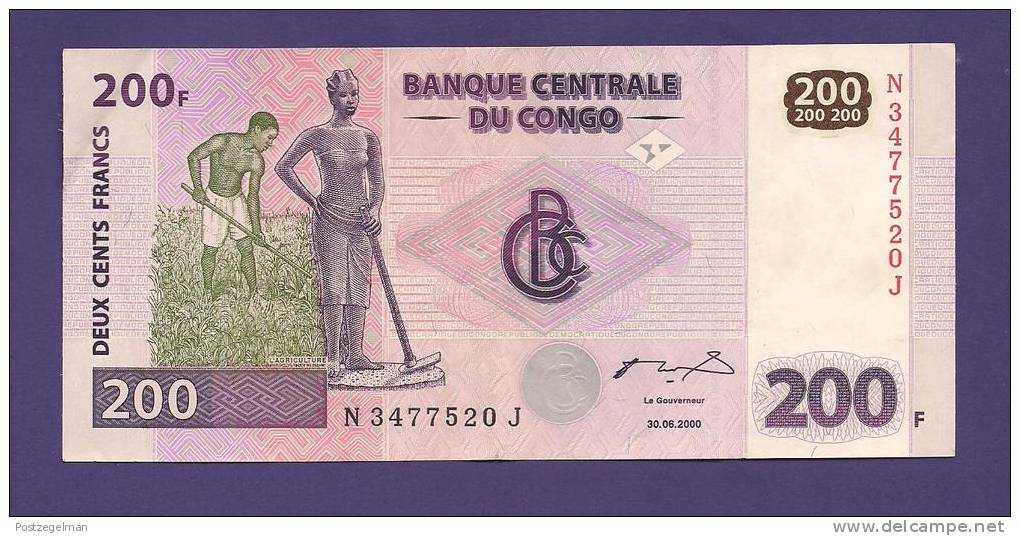 CONGO 2000,  Banknote Used VF 200 Francs - Unclassified