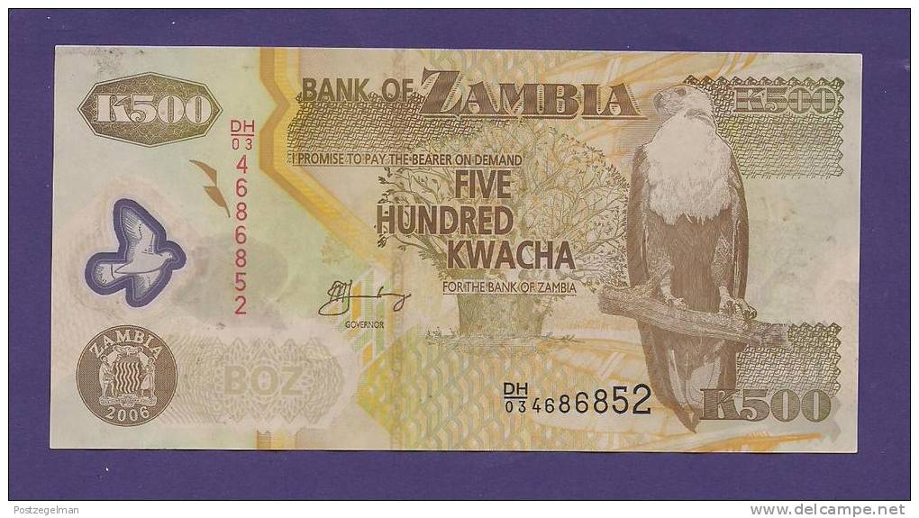 ZAMBIA 2006,  Banknote UNC,  500 Kwacha (special Paper) - Zambia