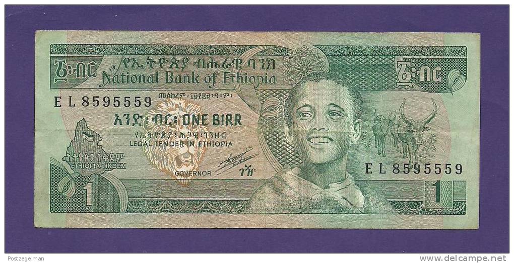 ETHIOPIA 1976  Banknote Used VF, 1 Birr Km30 - Ethiopia