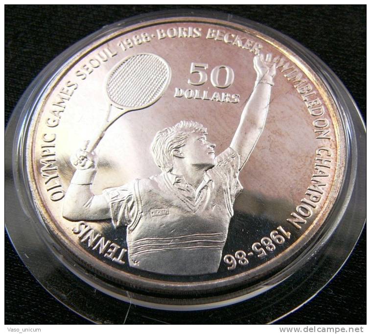 Niue 50 $ 1987 Tennis Bekker Silver - Niue