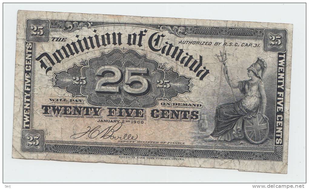 CANADA 25 CENTS 1900 AVF P 9b 9 B - Canada