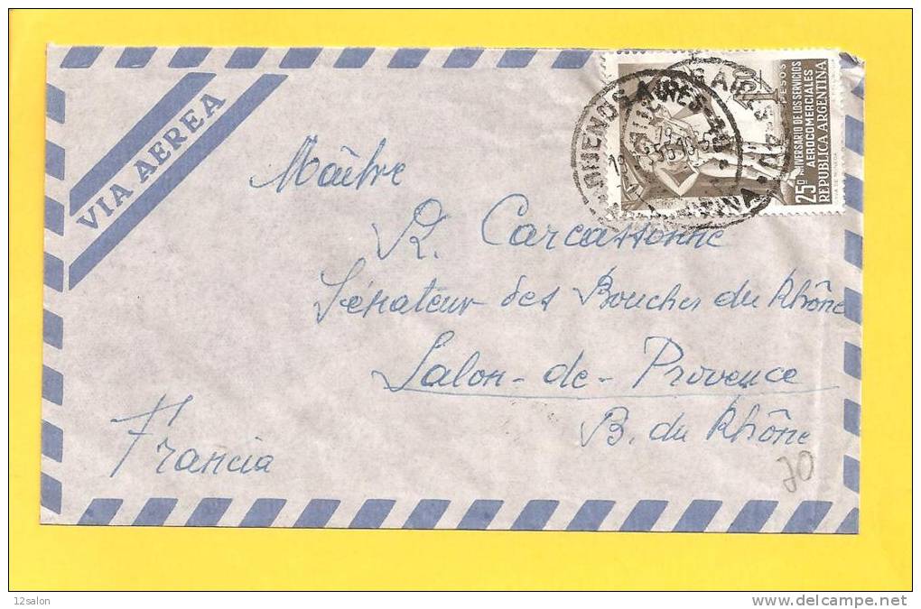 Lettre ARGENTINE Pour La France - Cartas & Documentos