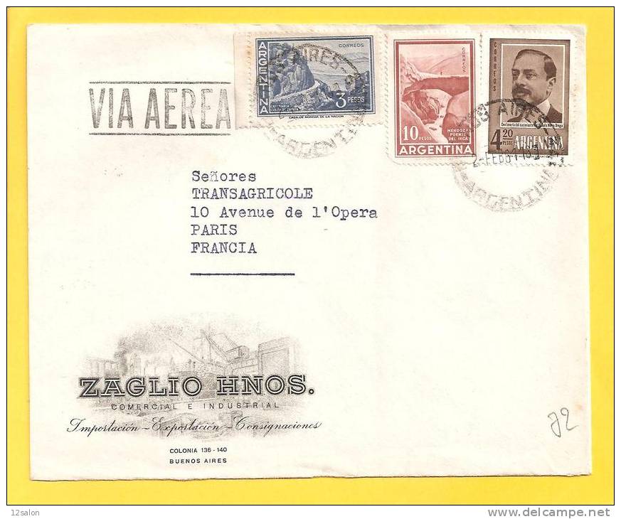 Lettre ARGENTINE Pour La France - Cartas & Documentos