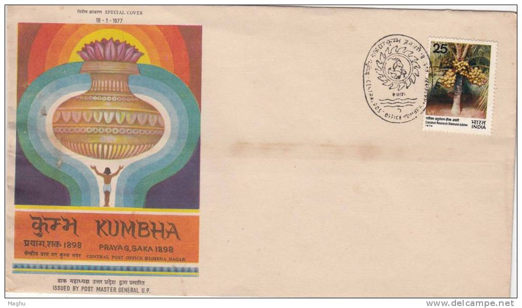 Kumbha Prayag Saka 1898, Religion, Hinduism, Lotus, India Cover 1977 - Hinduism