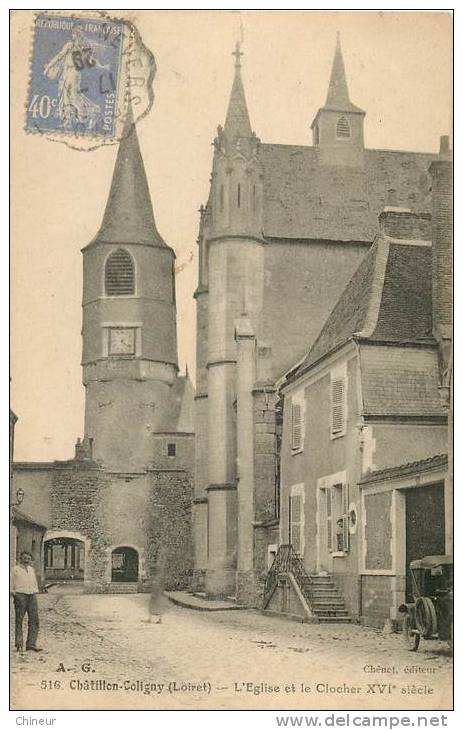 CHATILLON COLIGNY EGLISE ET LE CLOCHER - Chatillon Coligny