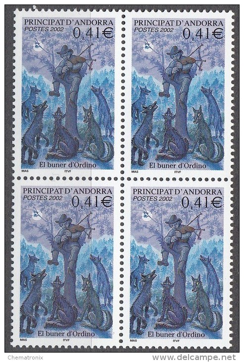 Andorra 2002 - Yvert: 565, 566, 568, 570, 572, 573  - Bloques de 4 -  ** MNH