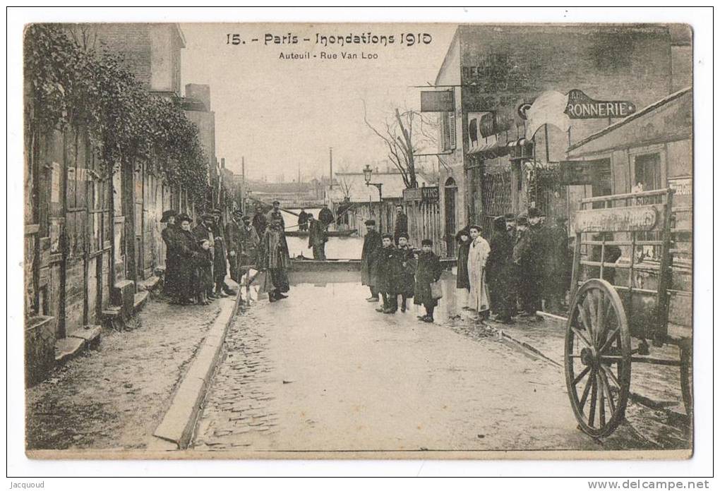 Paris Innondation 1910 Auteuil Rue Van Loo - Inondations De 1910