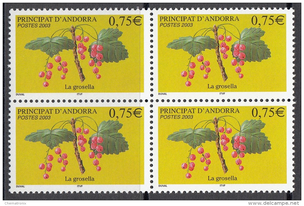 Andorra 2003 - Yvert: 583, 584, 585, 586, 587  - Bloques De 4 -  ** MNH - Unused Stamps