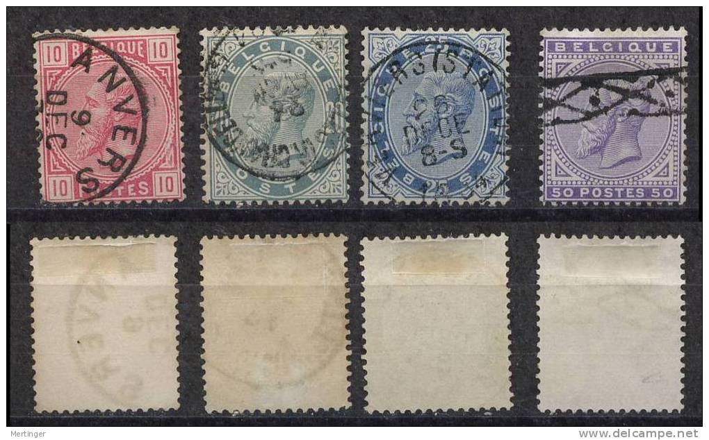 Belgien Belgium Mi# 35-38 Gest. M€ 85,- - 1883 Léopold II