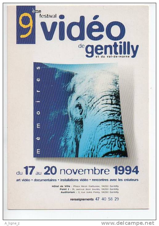Ref 105   :  CPM PROMO CART'COM Festival Vidéo De Gentilly ELEPHANT - Éléphants