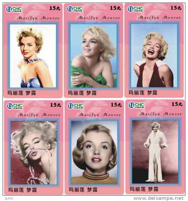 M03782 China Phone Cards Marilyn Monroe 6pcs - Cinema