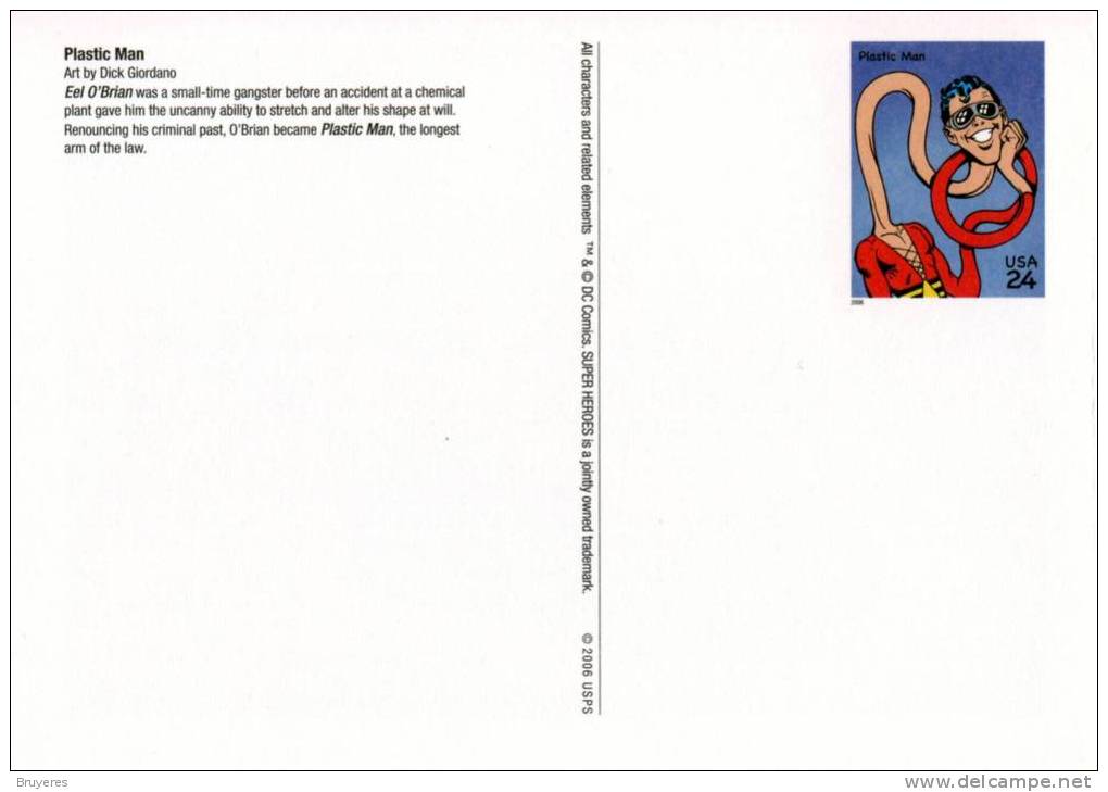 Entier Postal Des USA Sur Carte Postale Avec Timbre Et Illustration "Plastic Man" - 2001-10